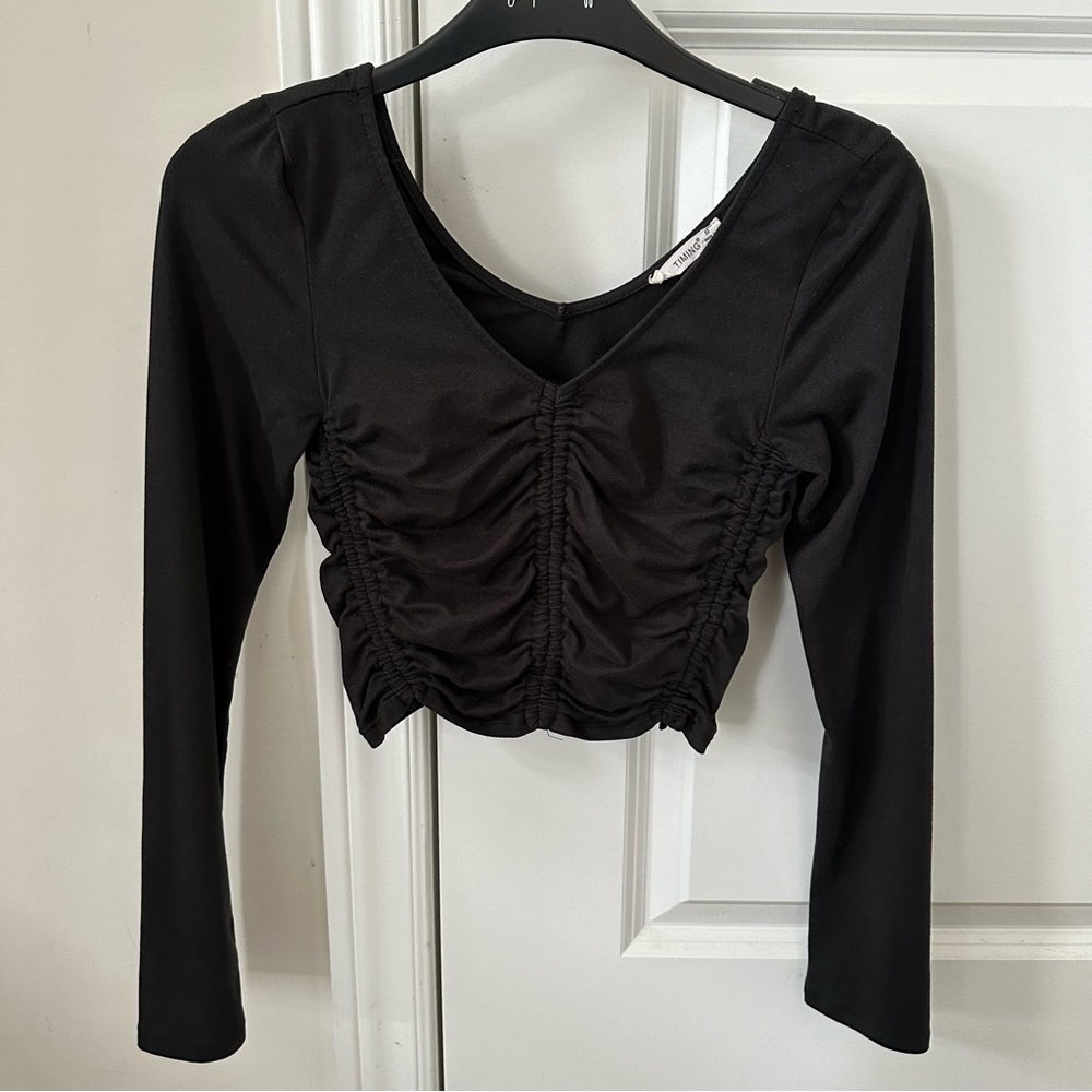 Mendocino Ruched Cropped Longsleeve